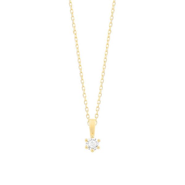Met diamant -  0.05 ct. - 6 poot chaton - Hutjens Diamond - 18k Geelgoud