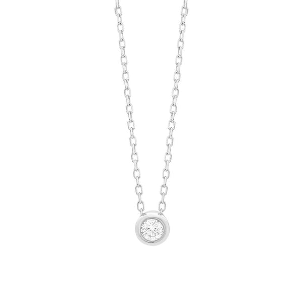 Met diamant -  0.05 ct. rond - Hutjens Diamond - 14k Witgoud