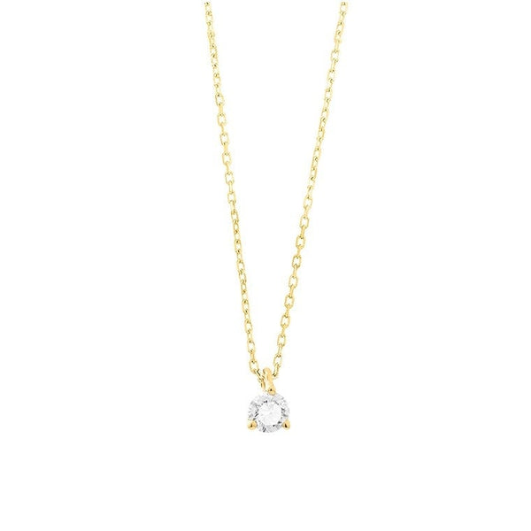 Met diamant -  0.10 ct. - 3 poot chaton - Hutjens Diamond - 18k Geelgoud