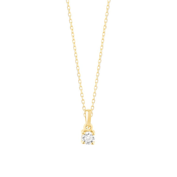 Met diamant -  0.10 ct. - 4 poot chaton - Hutjens Diamond - 18k Geelgoud