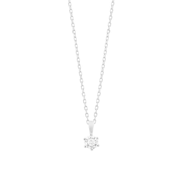 Met diamant -  0.10ct. - 6 poot chaton - Hutjens Diamond - 18k Witgoud