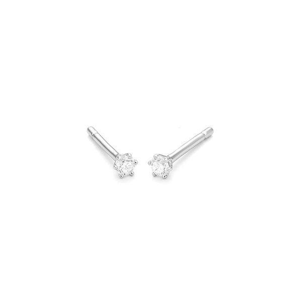 0.10ct. - 6 poot chaton - Hutjens Diamond - 14k Witgoud