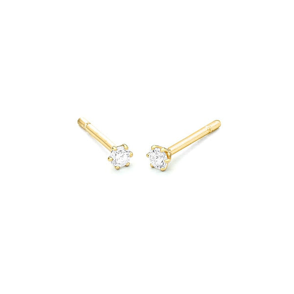 0.10ct. - 6 poot chaton - Hutjens Diamond - 14k Geelgoud
