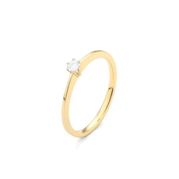 Met diamant 0.10crt. - Solitair - Hutjens Diamond - 18k Geelgoud