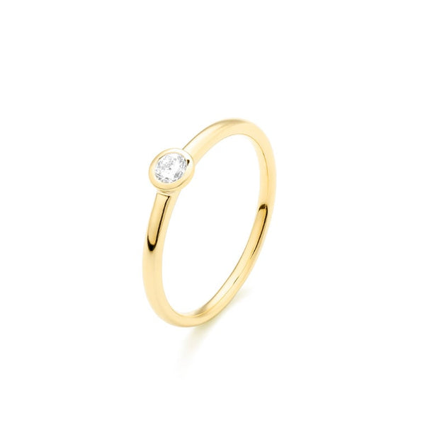 Met diamant 0.15 crt. - Solitair - Hutjens Diamond - 18k Geelgoud