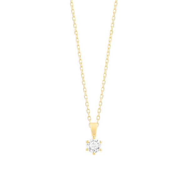 Met diamant -  0.15 ct. - 6 poot chaton - Hutjens Diamond - 18k Geelgoud