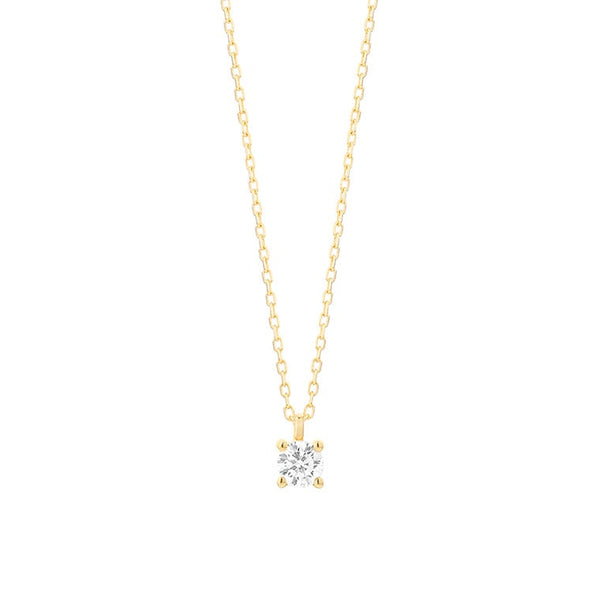 Met diamant -  0.15 ct. - 4 poot chaton - Hutjens Diamond - 18k Geelgoud