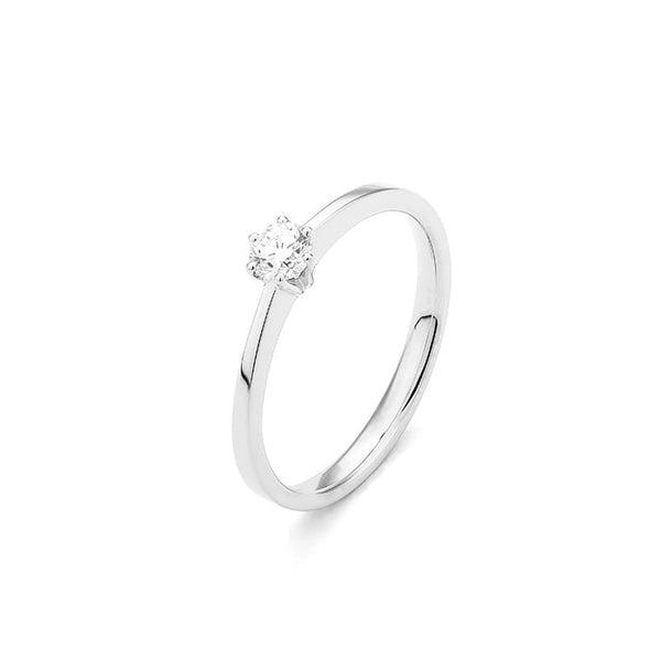 Met diamant 0.20 crt. - Solitair - Hutjens Diamond - 18k Witgoud