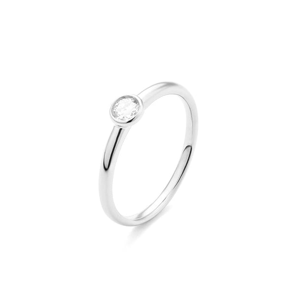 Met diamant 0.20crt. - Solitair - Hutjens Diamond - 14k Witgoud