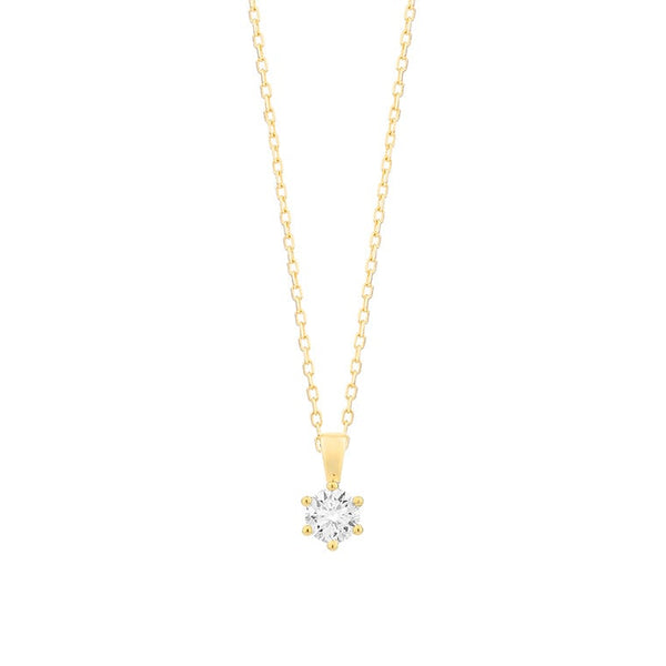 Met diamant -  0.20 ct. - 6 poot chaton - Hutjens Diamond - 14k Geelgoud