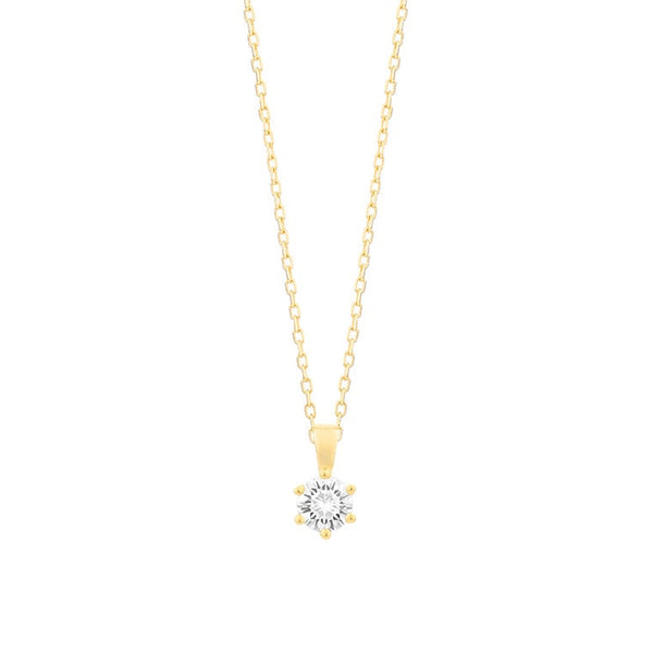 Met diamant -  0.25 ct. - 6 poot chaton - Hutjens Diamond - 14k Geelgoud