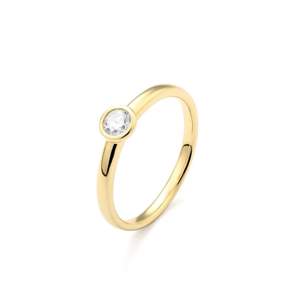 Met diamant 0.25 crt. - Solitair - Hutjens Diamond - 18k Geelgoud