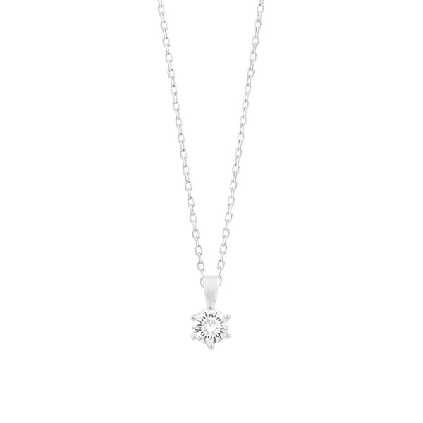 Met diamant -  0.25ct. - 6 poot chaton - Hutjens Diamond - 18k Witgoud