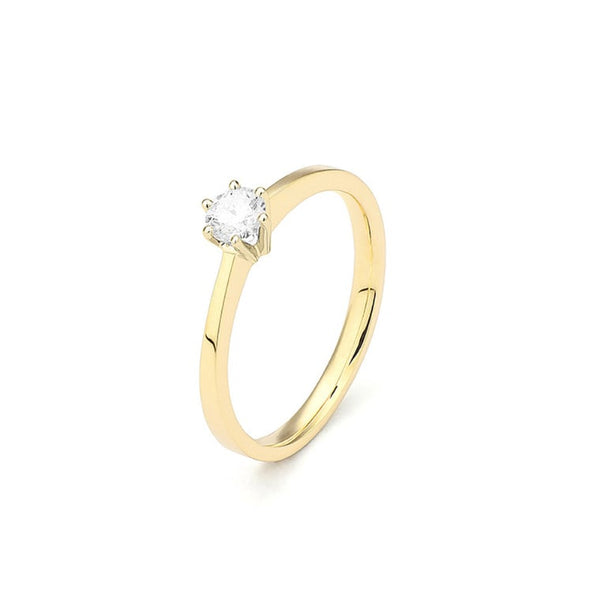 Met diamant 0.25crt. - Solitair - Hutjens Diamond - 18k Geelgoud