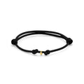 Satijn Armband Mini Zwart 14k geelgoud