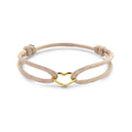 Satijn Armband Hart Beige 14k geelgoud