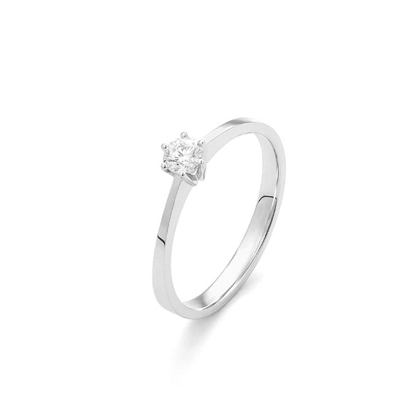 Met diamant 0.30crt. - Solitair - Hutjens Diamond - 18k Witgoud