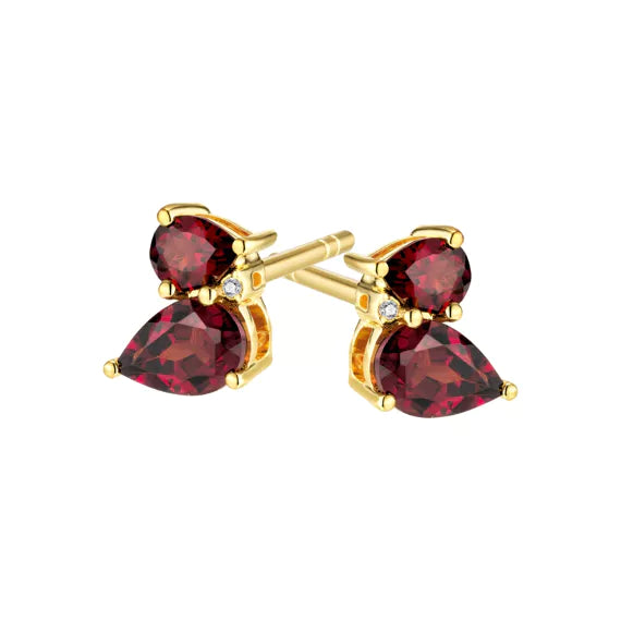 Zilveren oorstekers goudkleurig verguld - Gloria Earrings - Diamanti Per Tutti - Sterling Zilver 925