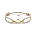 Armband satijn beige - Hutjens - 14k Geelgoud