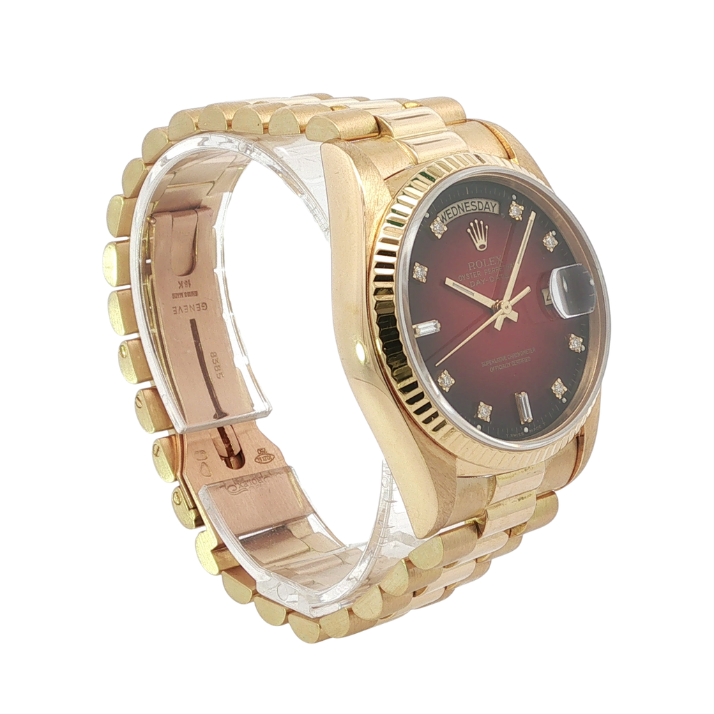 Rolex Day-Date 36 "Red Vignette" 18038 1986