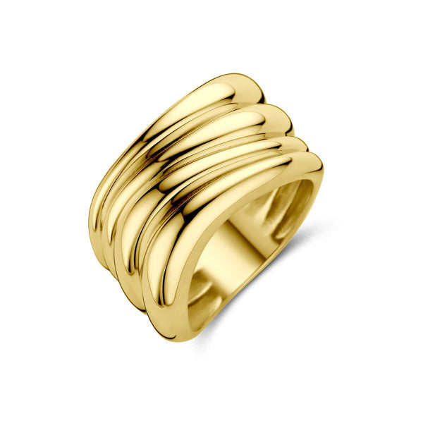 Hutjens Asymmetrische Golf Ring - 14k Geelgoud