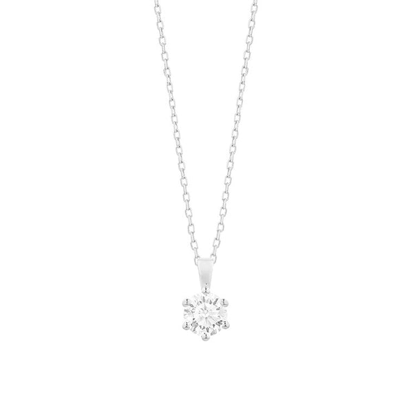 Met diamant -  0.50ct. - 6 poot chaton - Hutjens Diamond - 18k Witgoud