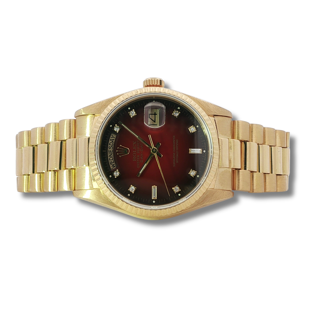 Rolex Day-Date 36 "Red Vignette" 18038 1986