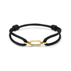 Armband satijn zwart - Hutjens - 14k Geelgoud