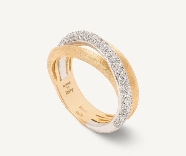 Jaipur Link - Driebaans ring met diamantband - Marco Bicego - 18k Geelgoud