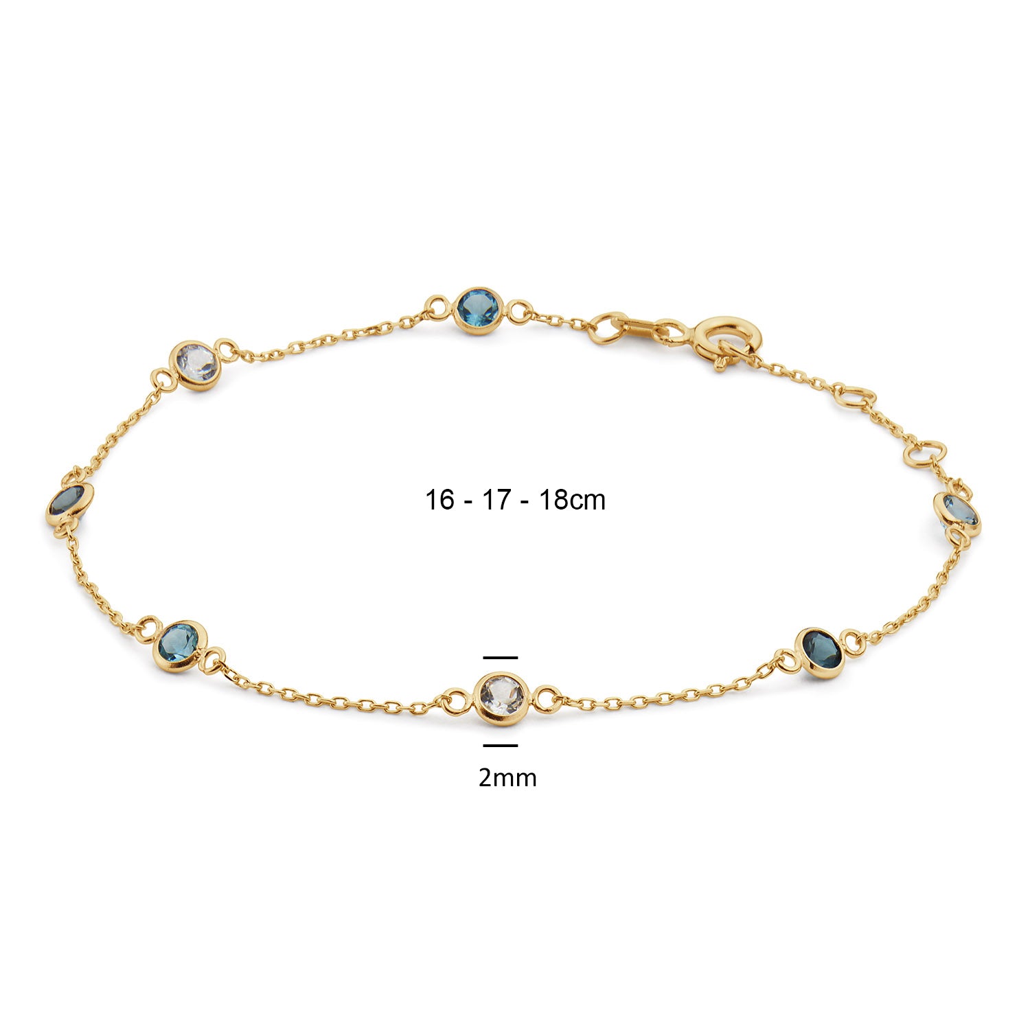 African Blue Topaz - Jackie - 14k Geelgoud