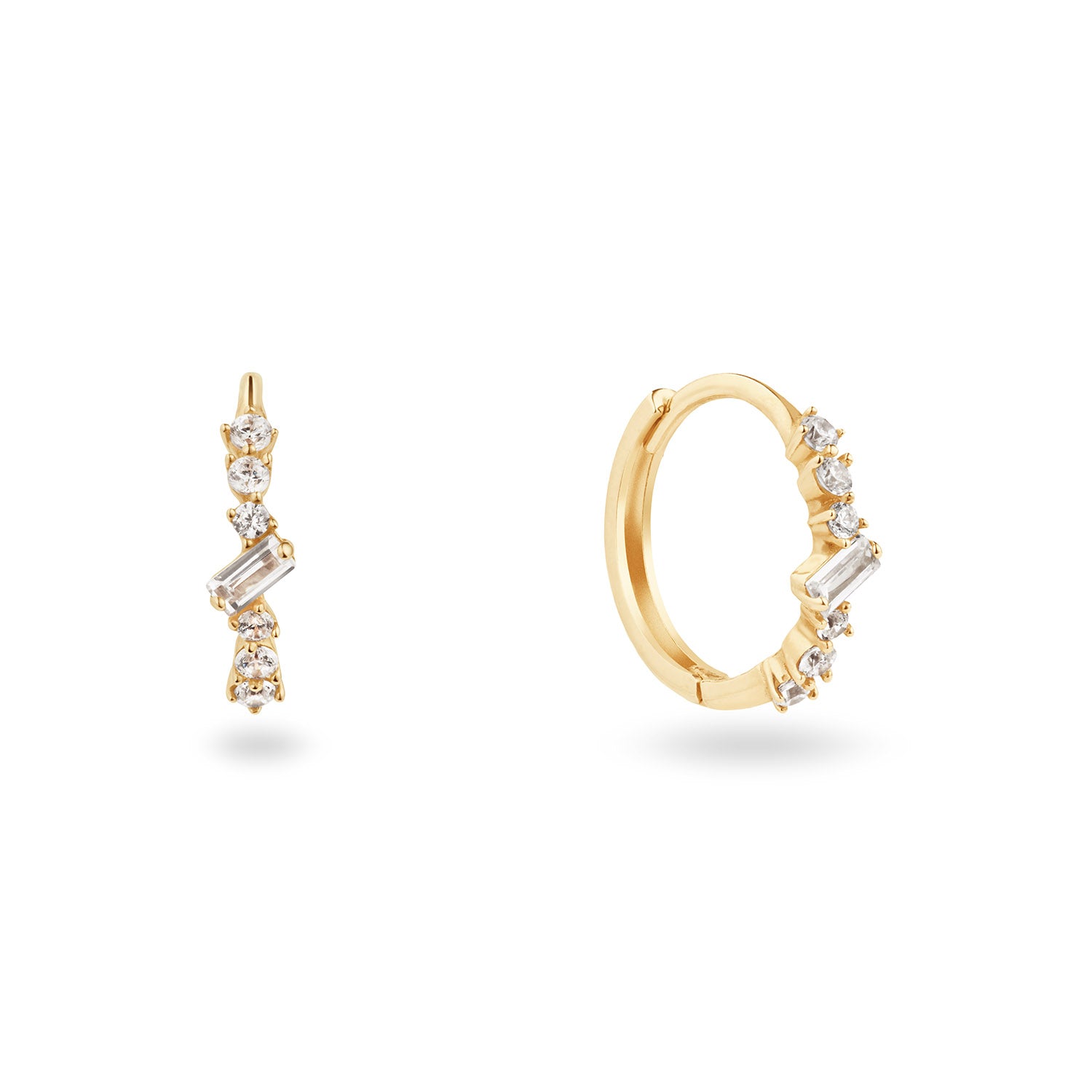 Clifton White Topaz Hoops