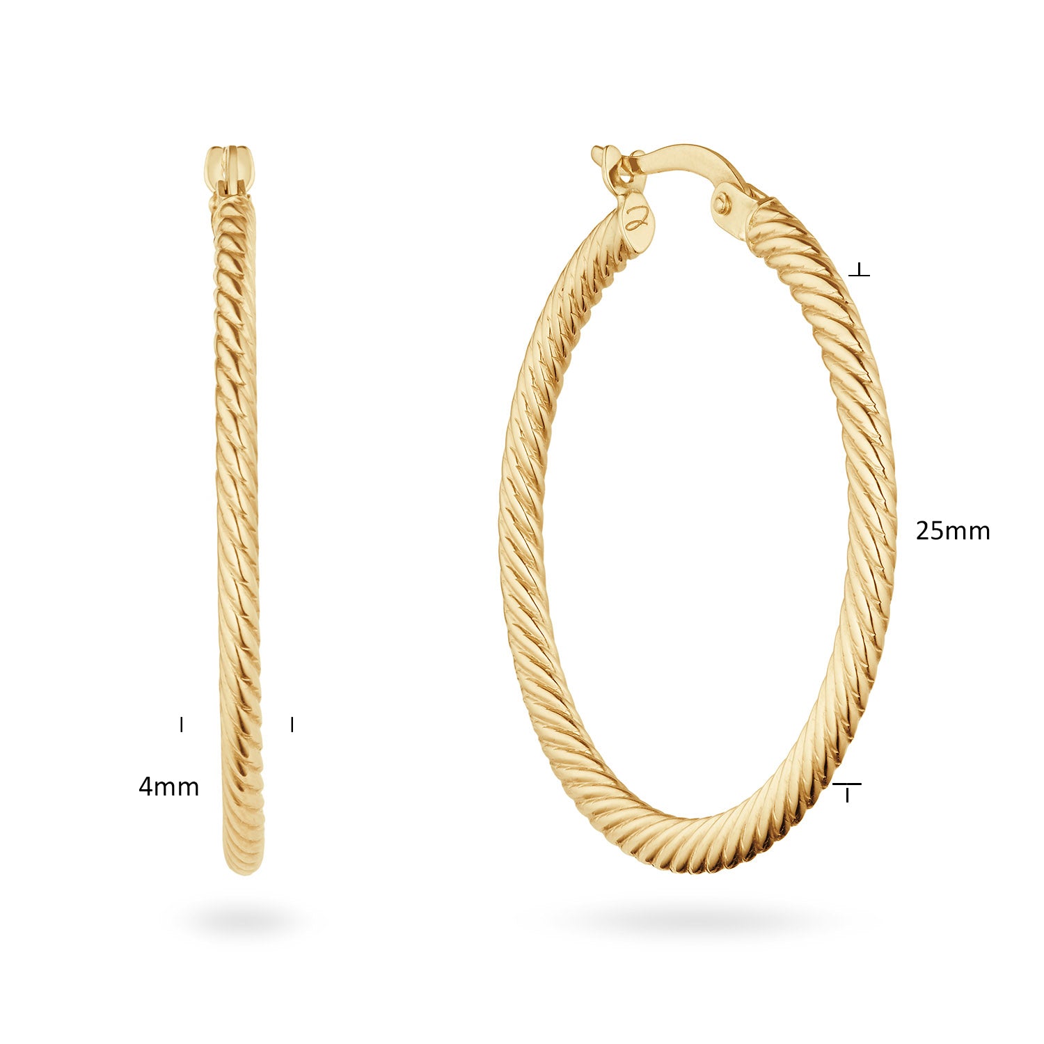 Africa Hoops L - Jackie - 14k Geelgoud