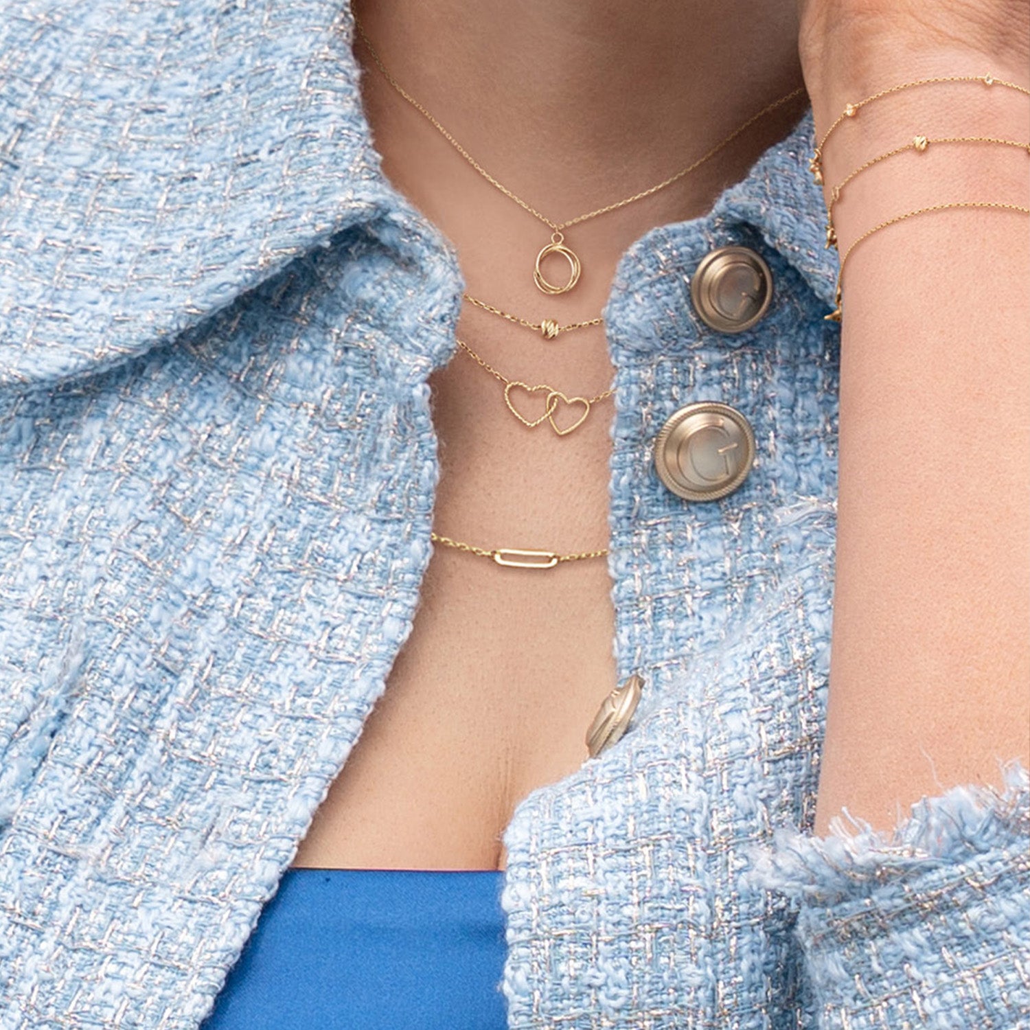 Connected Love Necklace - Jackie - 14k Geelgoud
