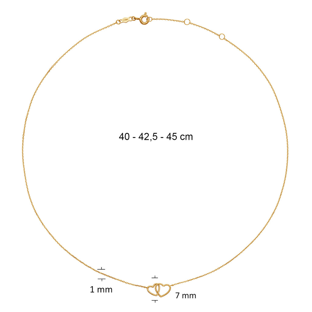 Connected Love Necklace - Jackie - 14k Geelgoud