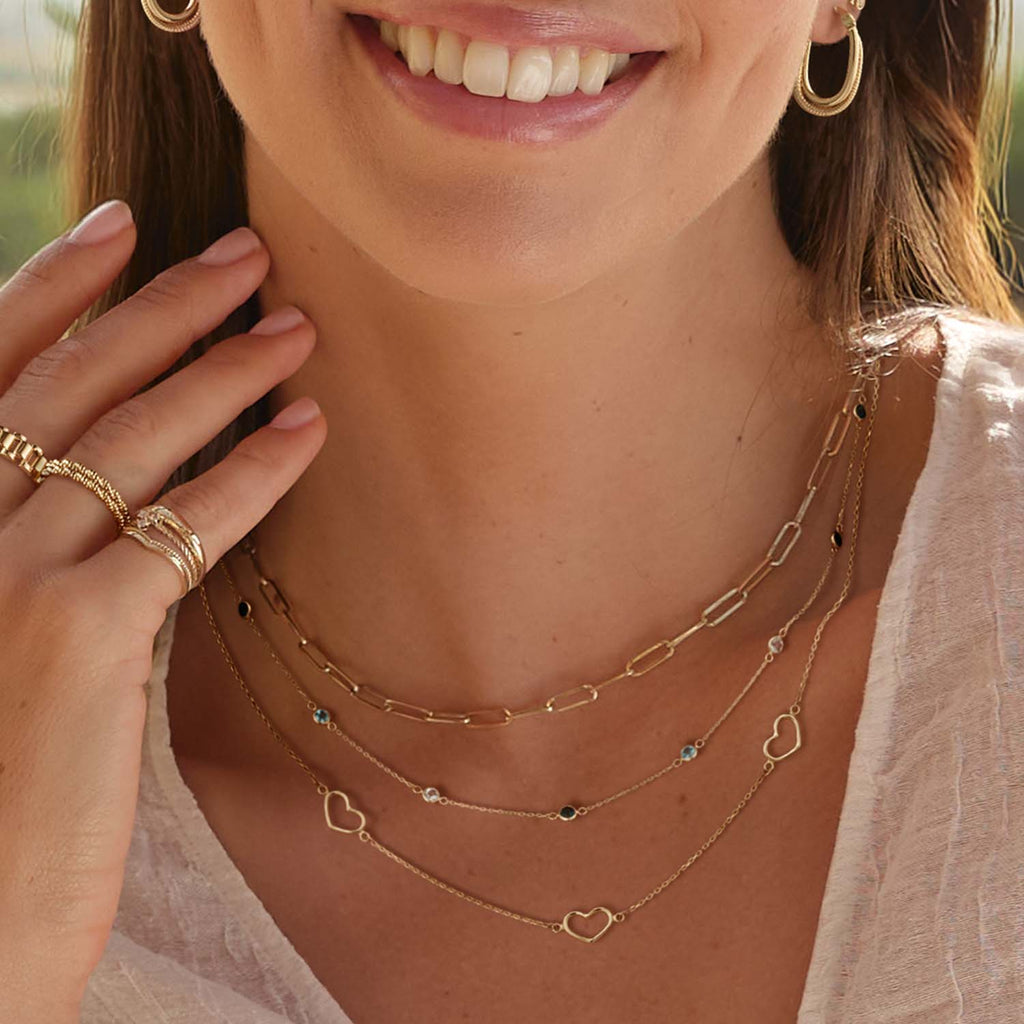 African Blue Topaz - Jackie - 14k Geelgoud