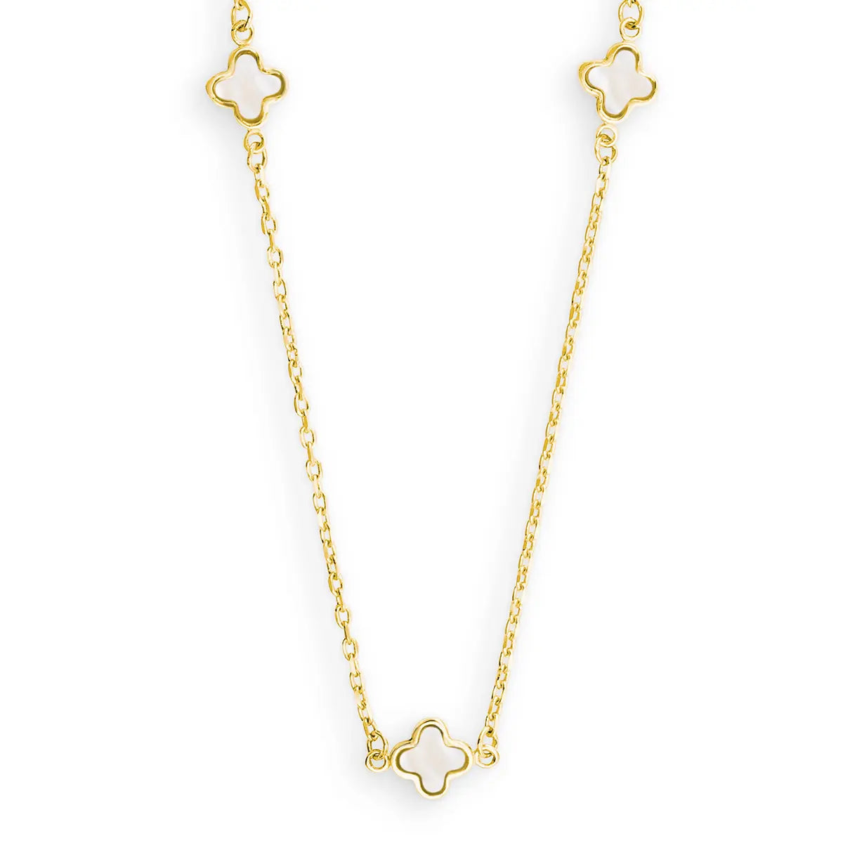 Klaver collier - Hutjens - 14k Geelgoud