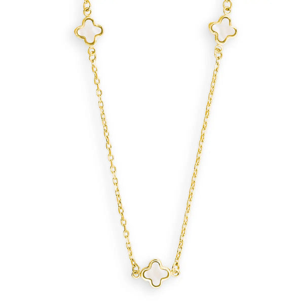Klaver collier - Hutjens - 14k Geelgoud