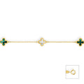 Klaverarmband groen - Hutjens - 14k Geelgoud
