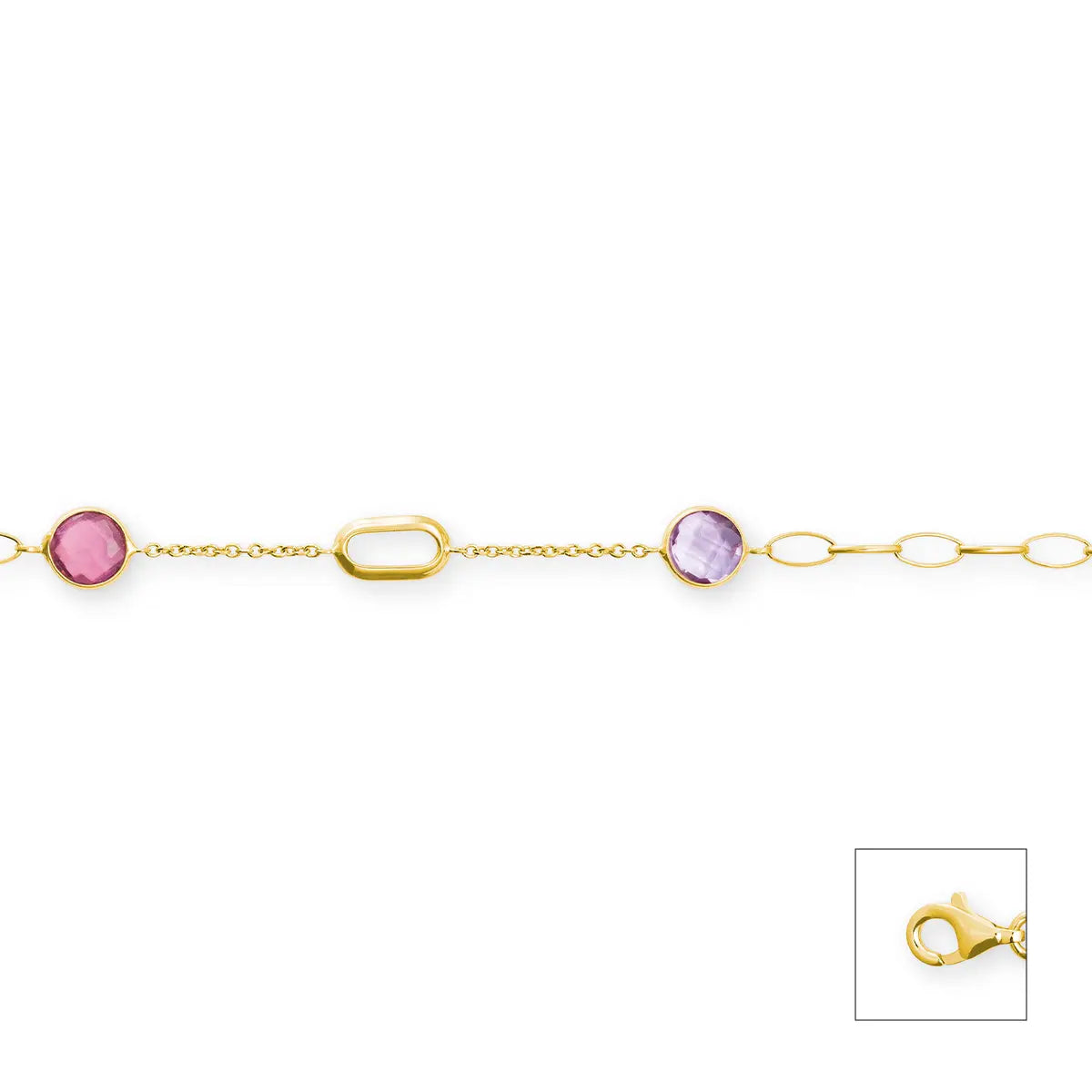 Edelstenen armband - Hutjens - 14k Geelgoud