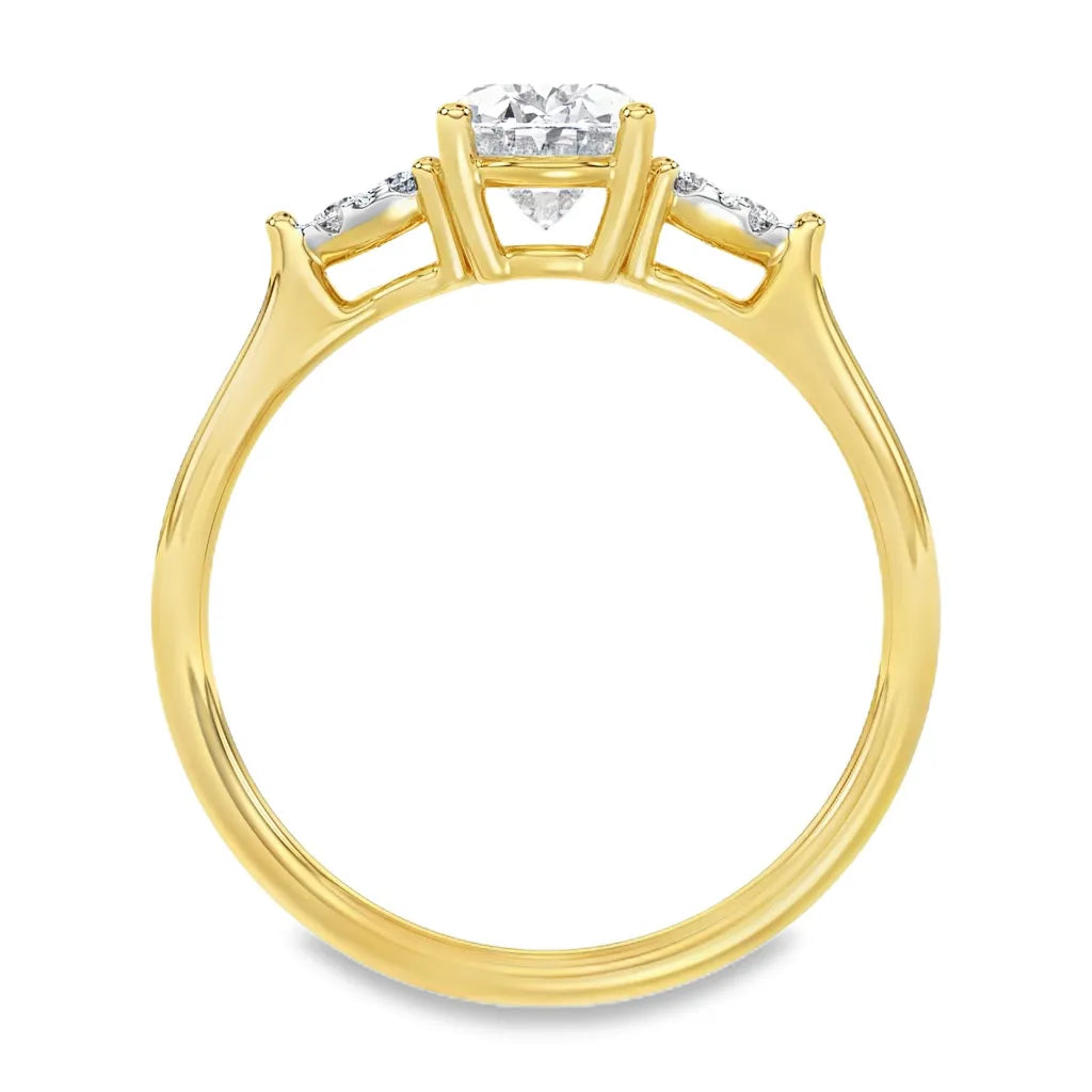 Geelgouden ring - 1,1 crt diamant - Hutjens Lab Grown
