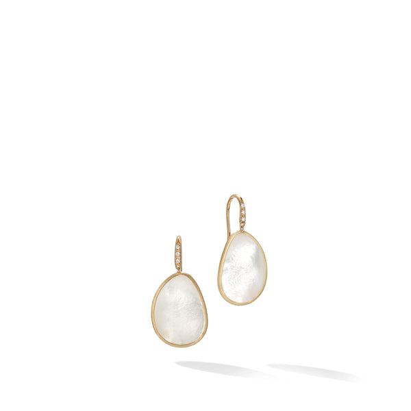 Lunaria - Oorbellen met parelmoer en diamant - Marco Bicego - 18k Geelgoud