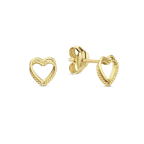 Twisted Heart Studs - Jackie - 14k Geelgoud
