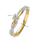 Bicolor solitair ring - 0,30 crt. - Hutjens Diamond - 14k goud