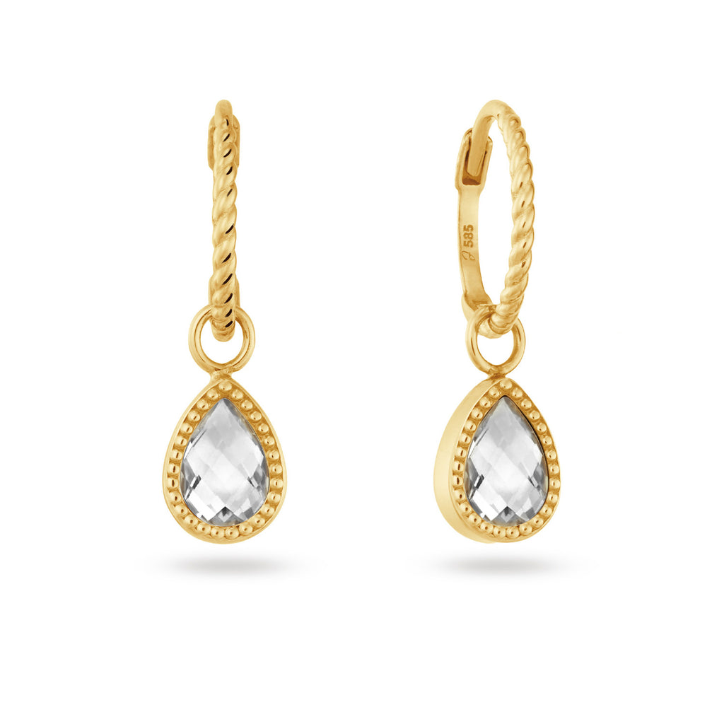 Amstel White Topaz Hoops
