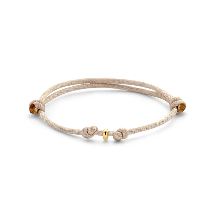 Satijn Armband Mini Beige - 14k Geelgoud