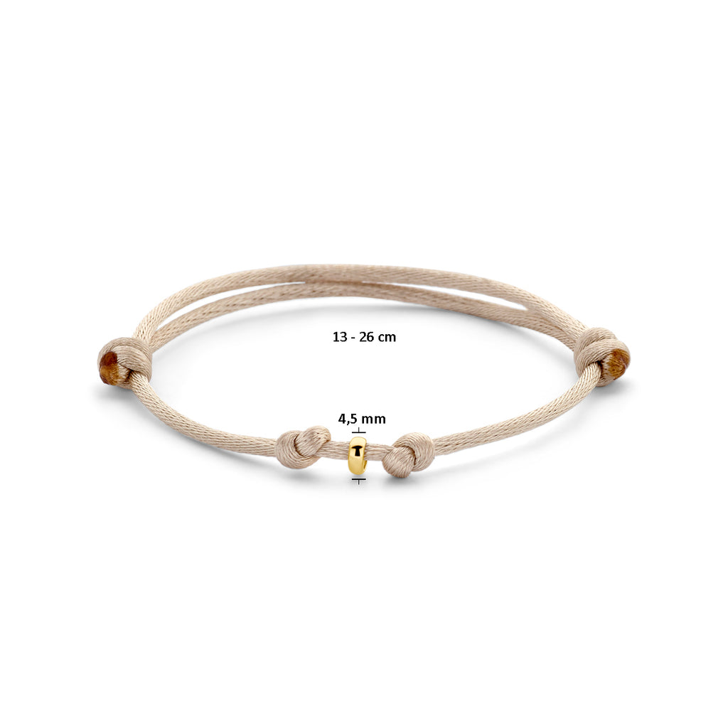 Satijn Armband Mini Beige gedragen