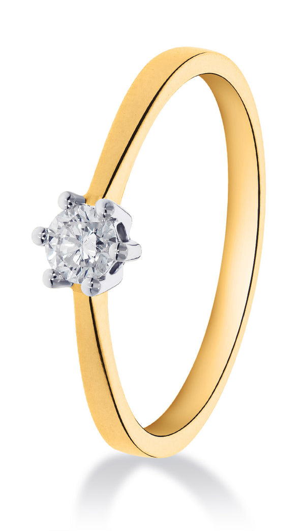 Solitair Ring - Hutjens Solitair - 14k Geelgoud