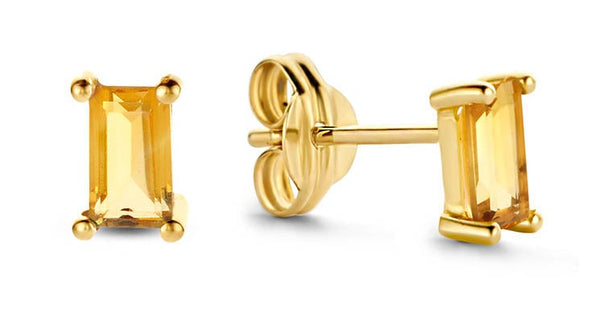 Medina Citrine Studs - Jackie - 14k Geelgoud