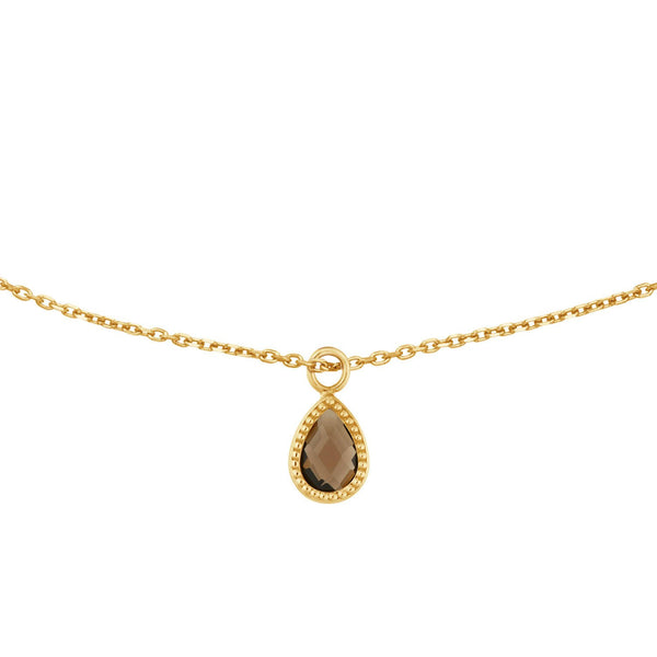 Amstel Smoky Quartz Necklace - Jackie - 14k Geelgoud