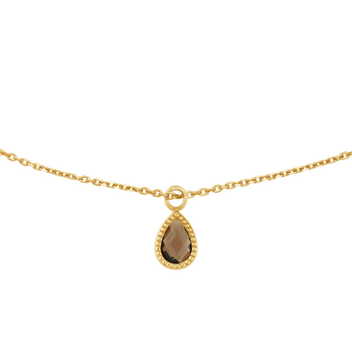 Amstel Smoky Quartz Necklace - Jackie - 14k Geelgoud